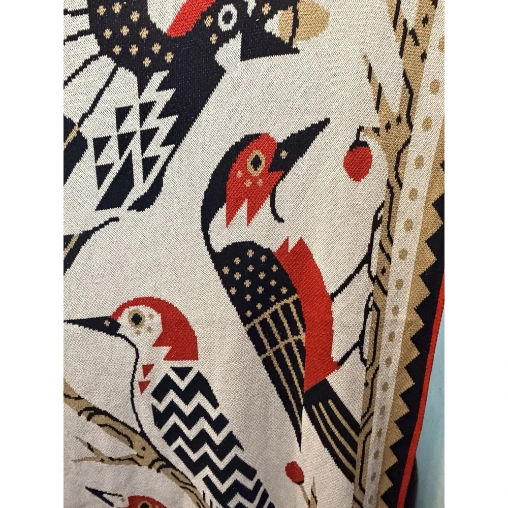 Bird Collective Woodpeckers Of North America Knit Blanket / Throw  60
